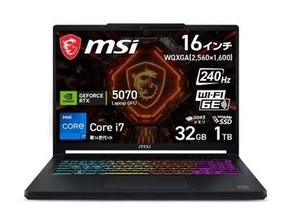 【本日みつけたお買い得品】32GBメモリ/1TB SSDのGeForce RTX 5070ゲーミングノートが4万円引き