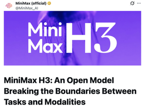 音声同時生成の2K動画AI「MiniMax H3」公開、数日中にオープンウェイトへ