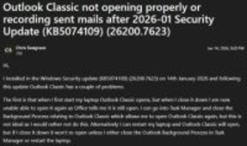 Windows 11更新でOutlookがフリーズする不具合、POP利用者に影響