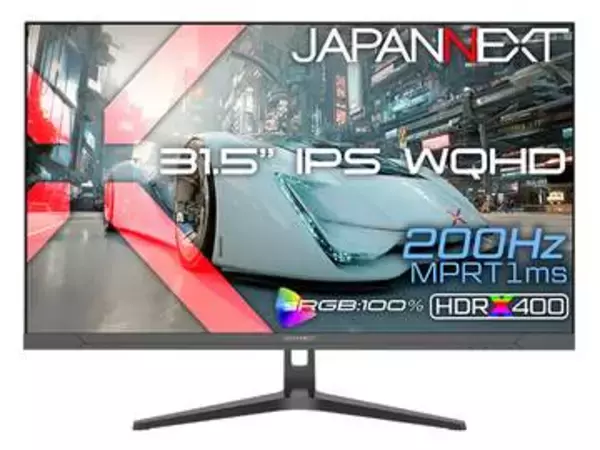 200Hz/WQHDの31.5型ゲーミングモニターなど5機種。JAPANNEXTから