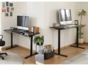 不二貿易、ワンタッチで約45cm昇降する電動昇降デスク