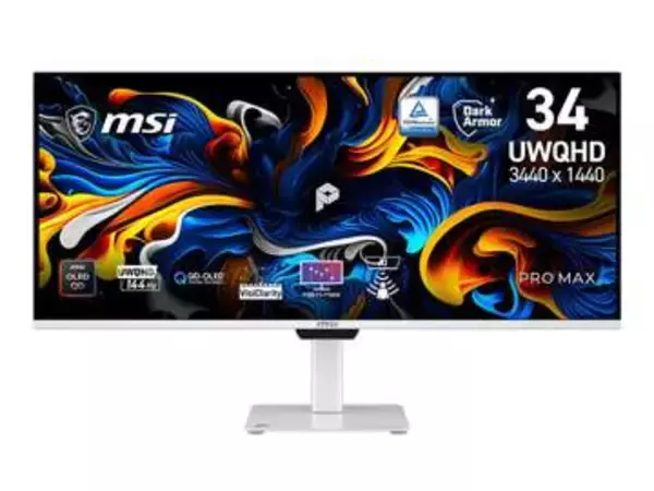MSI、RGBストライプの第5世代QD-OLED採用34型ウルトラワイドモニター