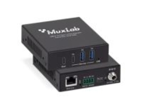 USB 3.2 Gen 1を最大100mまで延長する機器。LANケーブルで伝送