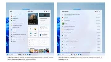 Windows検索ボックスが大幅改善、Web検索の広告を非表示に