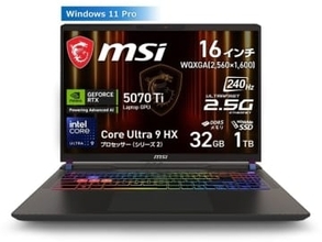 【本日みつけたお買い得品】Thunderbolt 5搭載のGeForce RTX 5070 Tiゲーミングノートが2万4千円オフ