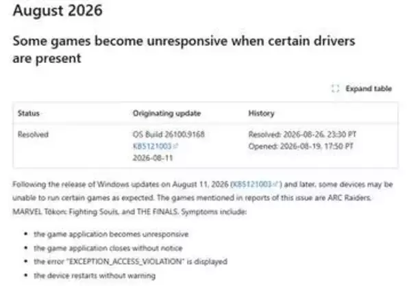 光るPCでゲームが落ちる？8月のWindows 11更新後の強制終了問題が修正