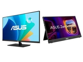ASUS、パススルー給電対応の16型モバイルモニター。180Hz対応の31.5型も