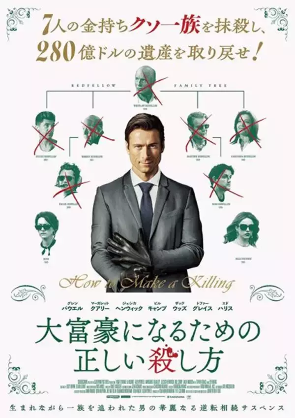 映画『大富豪になるための正しい殺し方』グレン・パウエルがクセモノ一族を追い詰める予告編公開