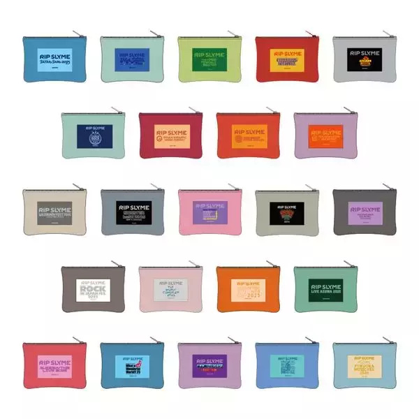 RIP SLYME、各地音楽フェスを彩ったDJ幕23種のオリジナルポーチ限定販売　売上の一部を被災地に寄付
