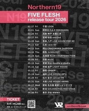 Northern19、19公演のロングランツアー『FIVE FLESH tour』開催決定　先行抽選は1月5日(月)まで受付中