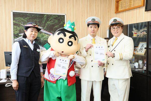 マユリカ＆野原しんのすけが秋田を満喫！ 映画公開直前キャンペーンで特別な「しんちゃん型花火」も打ち上げ