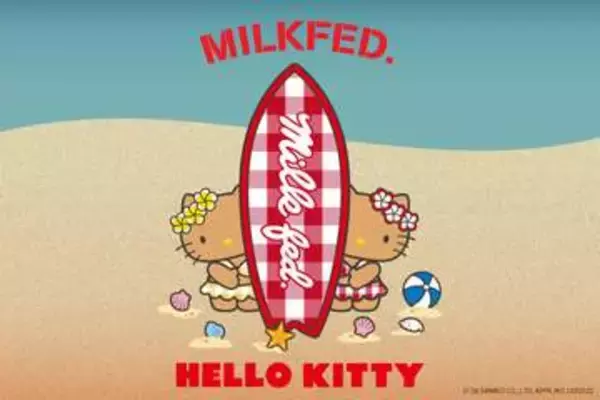 夏アイテム発売！「ハローキティ×MILKFED.」コラボ　日焼けキティとミミィのサマーデザイン