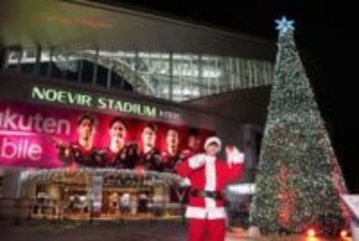 ノエビアスタジアム神戸　クリスマス限定ライトアップ　約7万個のLEDで鮮やかに彩る