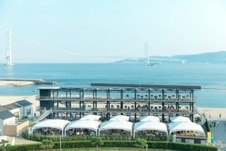 明石海峡大橋と淡路島を望むBBQ場　元日に「こたつ席」で初日の出企画　明石・大蔵海岸