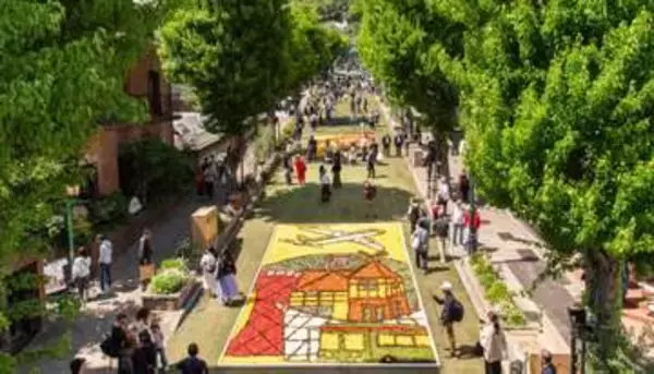 神戸の春恒例「インフィオラータ」花絵デザイン　前半の元町会場は「神戸な未来」がテーマ