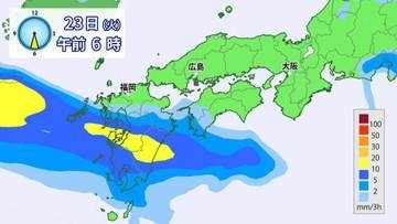 【警報級の大雨のおそれ】23（火）～24日（水）頃 西日本で　来週も前線が活発化するタイミングが※25日までの雨と風シミュレーション