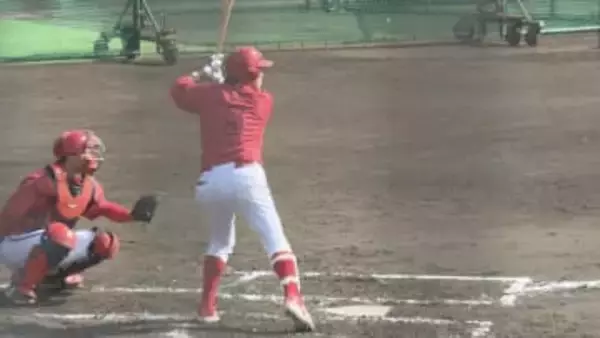 【カープ日南キャンプ】WBCメンバー小園　貫禄の一発