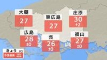 【きょう5/15(金)広島天気】今シーズン初「真夏日」か　こまめな水分補給を　空気の乾燥・火の元にも注意
