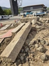 【独自】かつて建設の護国神社の遺構とみられる石材発見　９月供用開始の「（仮称）まちづくり支援拠点施設」の工事現場で　広島県福山市