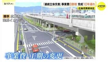 JR線を高架化　広島市東部地区の連続立体交差　事業費８割増　完成は10年遅れの2048年度に
