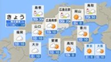 【きょう12/4(木)広島天気】雪のピークはすぎても寒気残る　路面凍結注意　気温上がりにくく防寒対策を