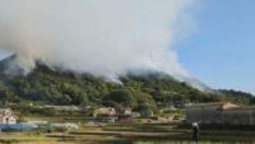 福山市で山火事　廃材から枯れ草に燃え移ったか　延焼続く　広島