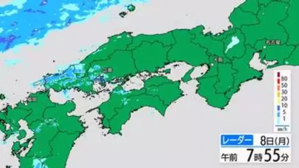 【きょう6/8 (月)広島天気】にわか雨に注意　ジメッとした体感