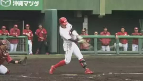 【カープ沖縄キャンプ】新人の平川が練習試合で3打数2安打（試合は続行中）