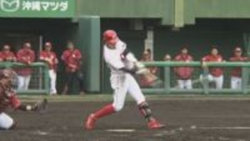 【カープ沖縄キャンプ】新人の平川が練習試合で2打数2安打（試合は続行中）