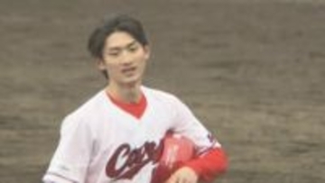 【カープ日南キャンプ】楽天から仲間入りした辰見鴻之介が自慢の足を披露