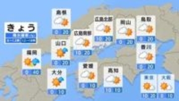 【きょう5/12(火)広島天気】「夏日」続くも　雲が広がりやすい　局地的に通り雨も