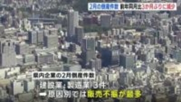 広島県内の倒産企業　3か月ぶりに前年同月比が減少　原因別では「販売不振」が最も多く