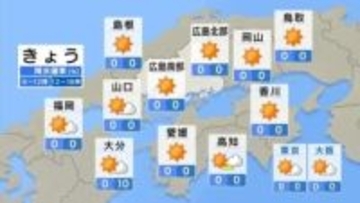 【きょう11/4(火)広島天気】よく晴れる　北風ひんやり　内陸の霧は次第に晴れてくる