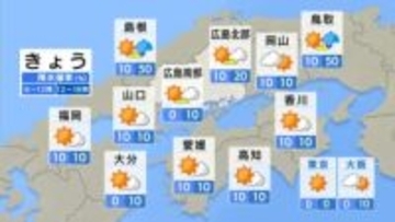【きょう11/17(月)広島天気】午後から次第にくもり　夜は風が冷たく
