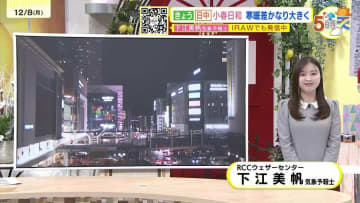 【あす12/9(火)広島天気 】おおむね晴れ　空気の乾燥に注意　１２月らしい寒さに