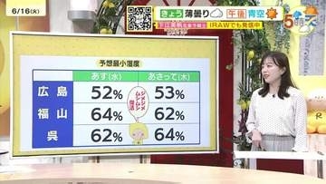 【あす6/17(水)広島天気 】すっきりしない一日　日差しも　湿度が高くムシムシとした体感