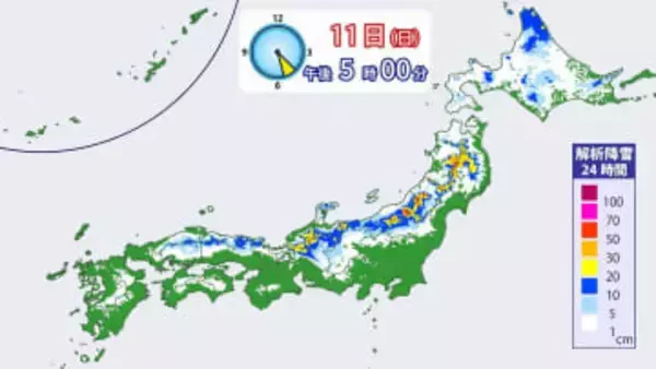 山陽道など冬用タイヤ規制　3連休2日目は各地で積雪　12日「成人の日」にかけて広島で大雪か　路面凍結に注意【雪と雨のシミュレーション】