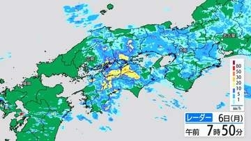 【警報級の大雨】災害の危険度上がる予想　7月6日（月）に早期注意情報　梅雨前線が活発化　雨がやんでも土砂災害・河川の増水に十分注意　※雨と風のシミュレーション　広島県天気