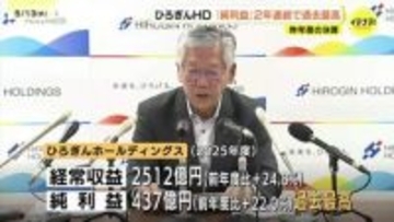 ｢目標は高く、まだ途中経過」2年連続で過去最高益を更新　中期計画も上方修正【ひろぎんHD決算】
