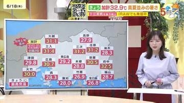 【あす6/19(金)広島天気 】ゆっくり下り坂　はやければ夕方から雨　夜には本降りの雨に　朝は傘を忘れずに