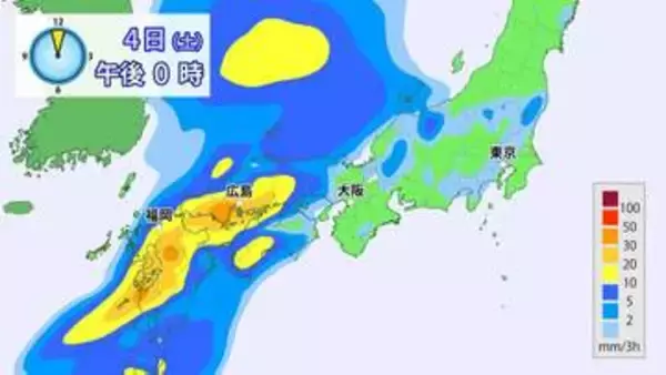 【新年度初めの土日は雨】4月4日・5日は全国的にまとまった雨　風も強まり花散らしか　※雨の降り方シミュレーション