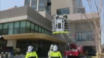 開業前の福岡プリンスホテルで防災訓練　ヘリも参加して大がかりに