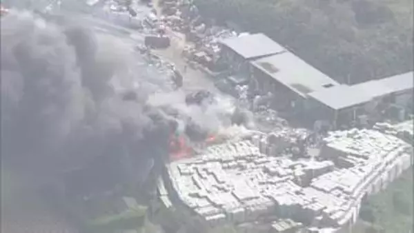 「黒煙が立ち上り激しい炎が･･･」産廃処理会社から出火　8時間半後にほぼ消し止められる　けが人なし　福岡