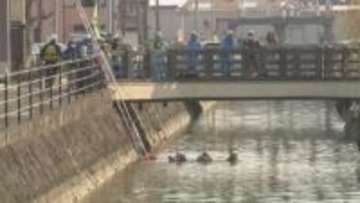 「男性が飛び込んだ…」通報　散歩をしていた小型犬を助けようとして溺れたか　水路で沈んでいる49歳男性を発見し死亡確認