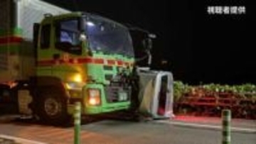 有明沿岸道路で軽ライトバンと大型トラックが正面衝突　軽ライトバンの運転手(25)が死亡