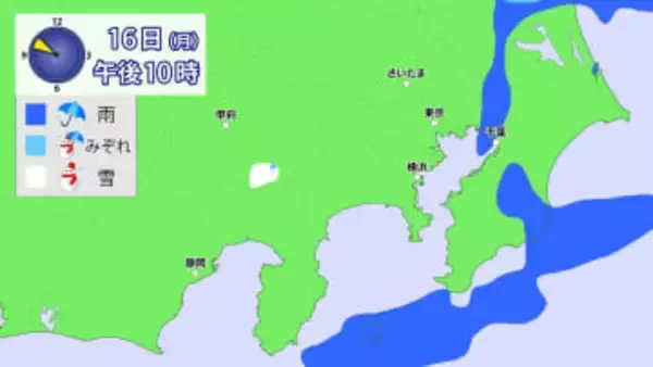 【関東地方：16日(月)～17日(火)雪･雨シミュレーション】1時間ごとの降り方は？　山沿いを中心に積雪も