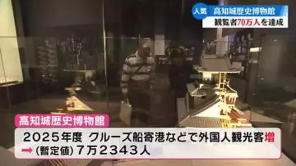 高知城歴史博物館 観覧者70万人を達成 兵庫県から観光の夫婦に記念品贈呈【高知】