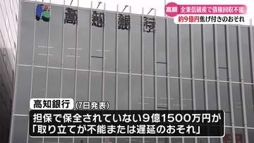 大阪の企業が破産手続き 高知銀行9億円回収不能か【高知】