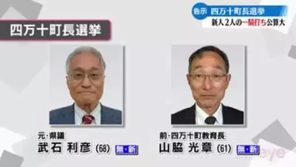 《四万十町長選挙告示》これまでに新人2人が立候補　一騎打ちの公算大きく【高知】