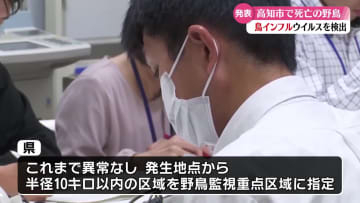 高知市で見つかった野鳥の死骸から高病原性鳥インフルエンザウイルスが検出【高知】